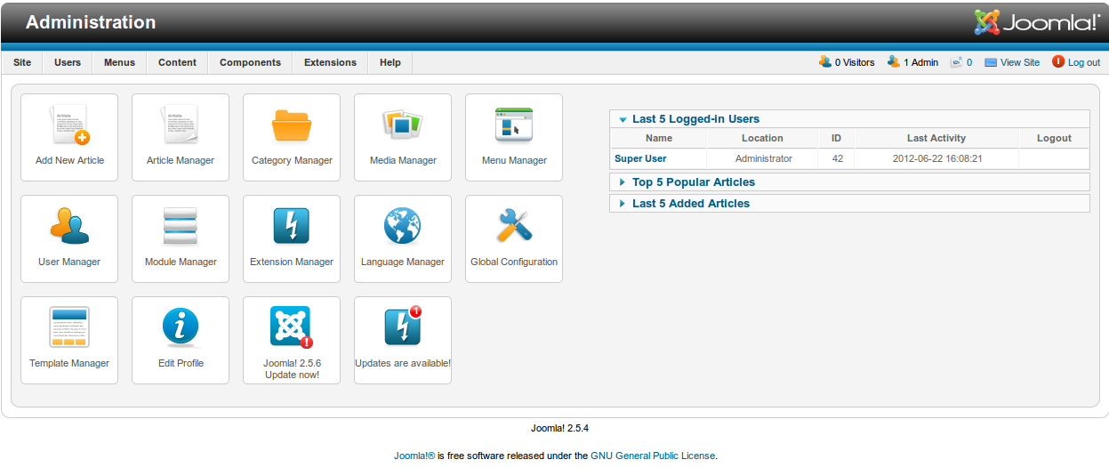 joomla 2.5.4 joomla 2.5.4